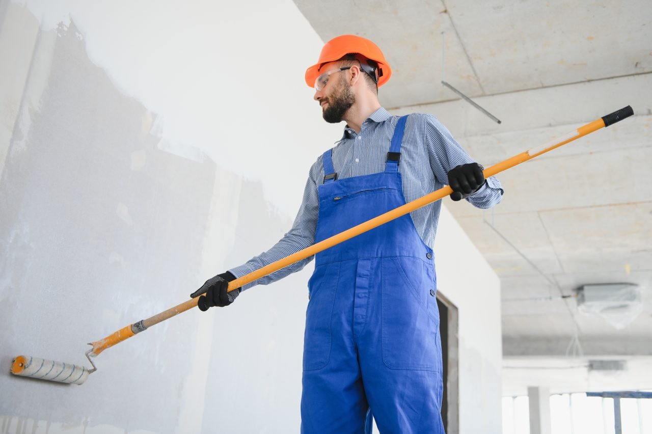 Professional painter applying a clean finish